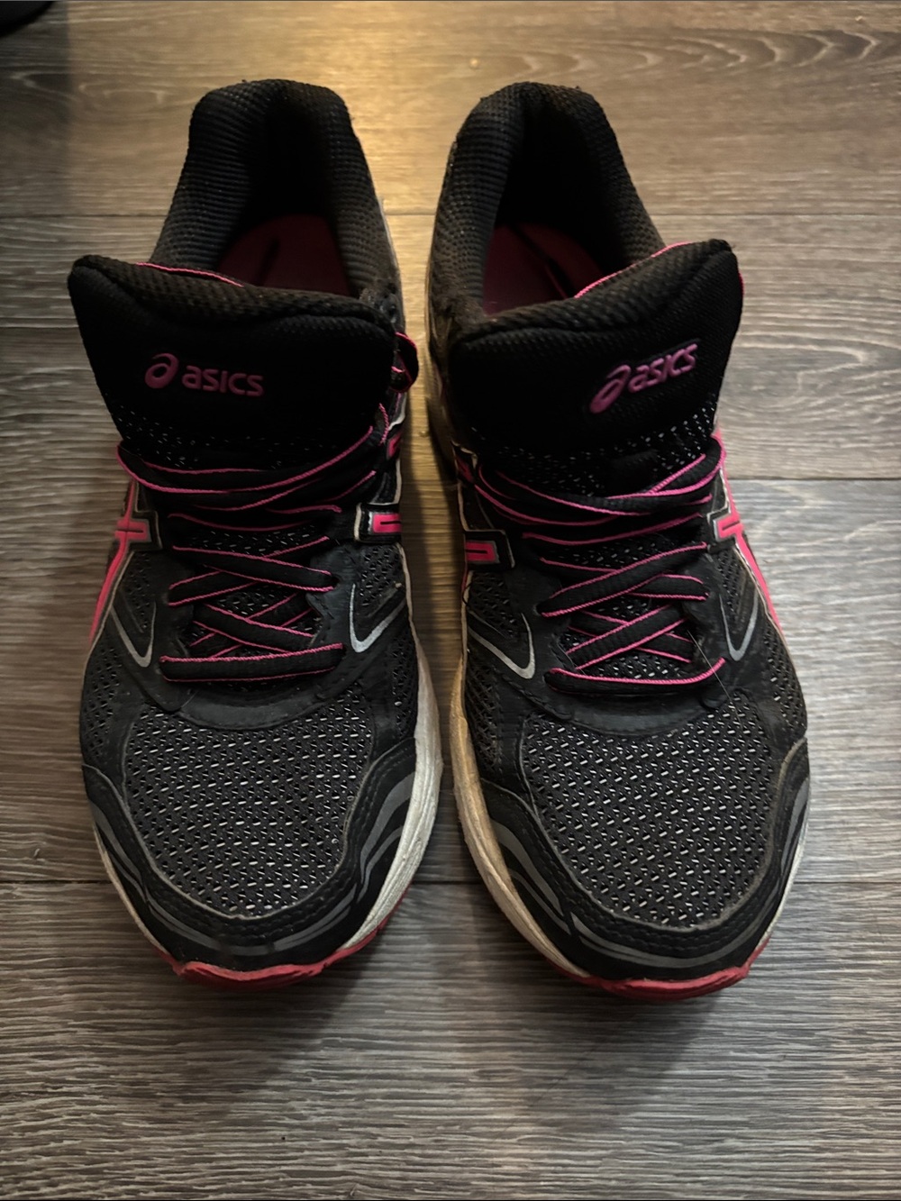 ASICS Black and Pink Women's Athletic Running Sneakers